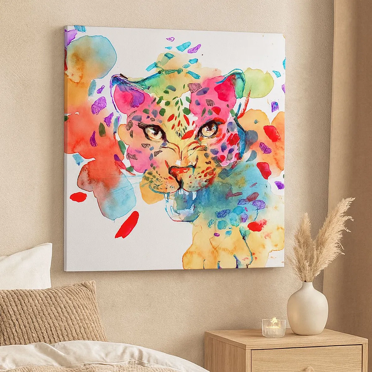 Canvastavla - Bild på duk - Skönheten och odjuret - 30x30 cm