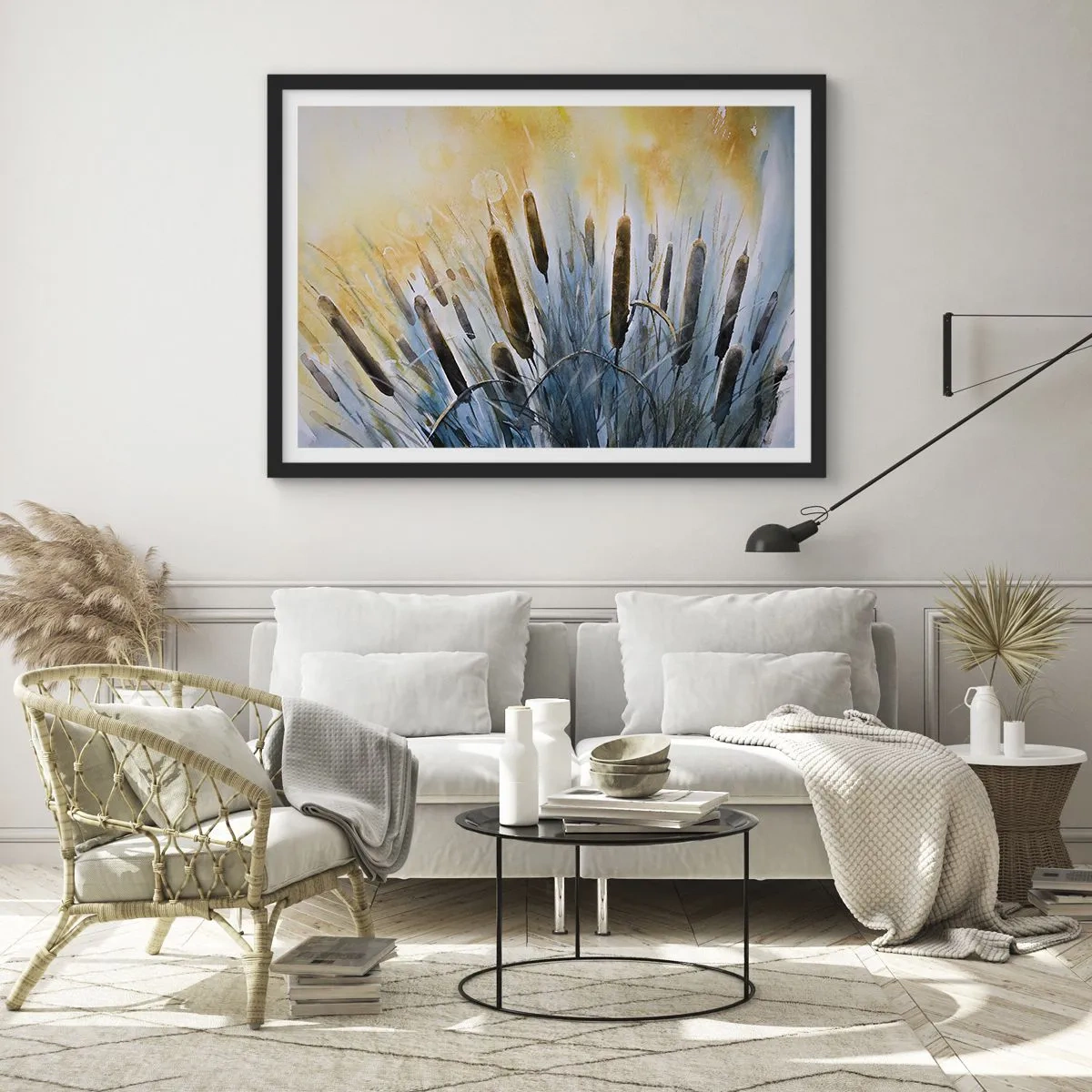 Affisch i svart ram - Vattnets kyla, solens hetta - 50x40 cm