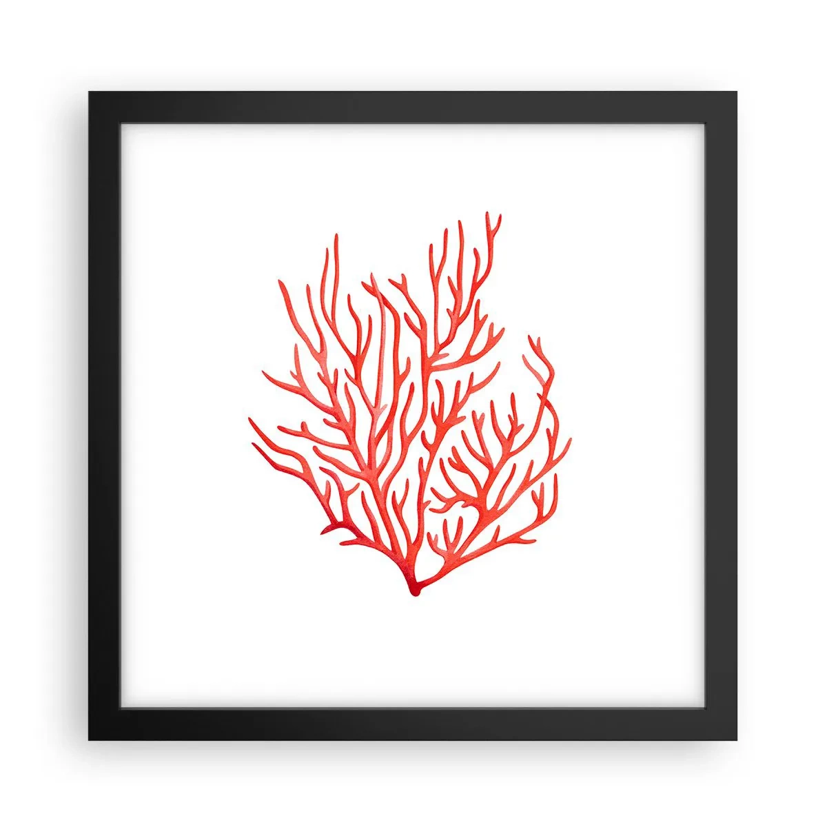 Affisch i svart ram - Filigran av korall - 30x30 cm