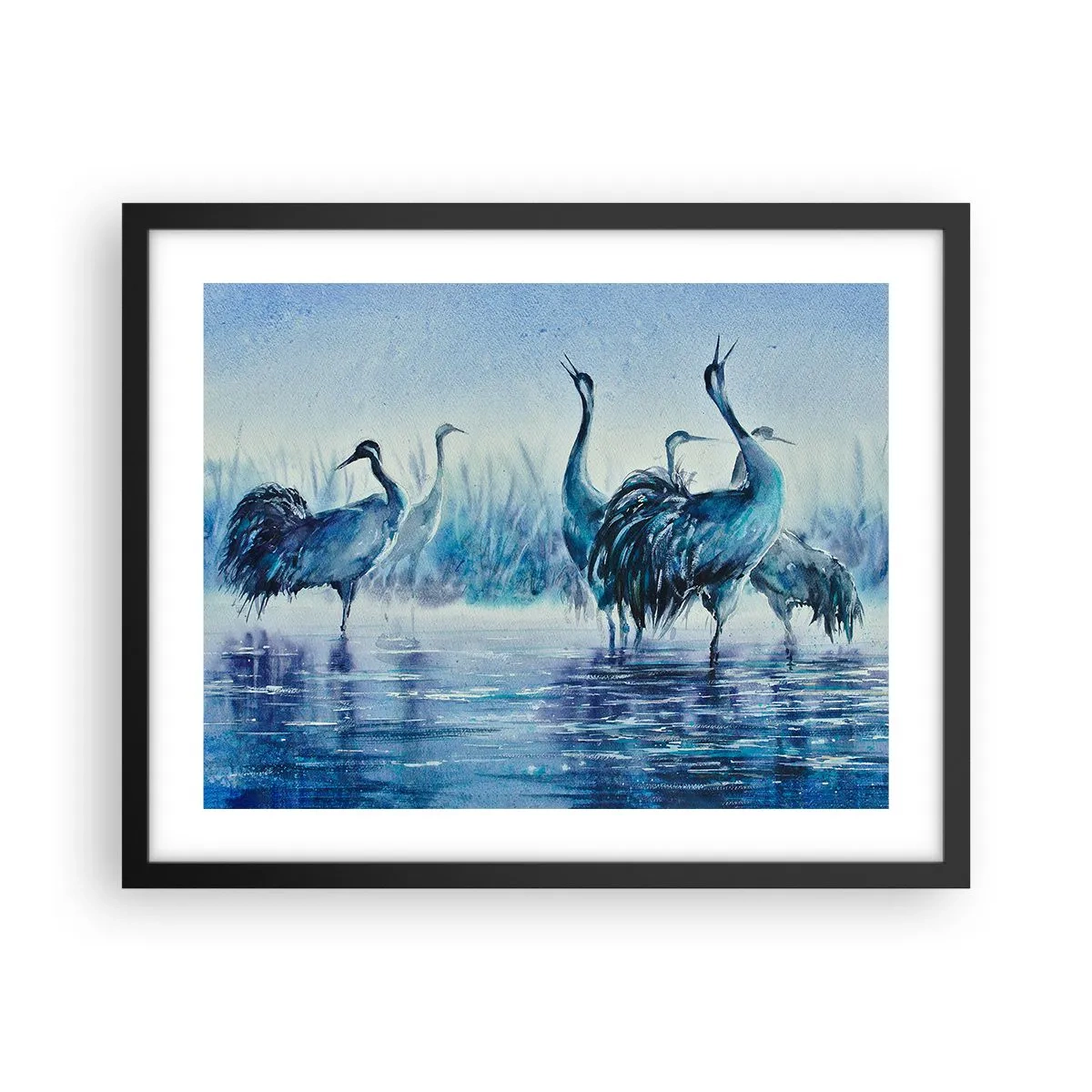 Affisch i svart ram - Morgonmöte - 50x40 cm