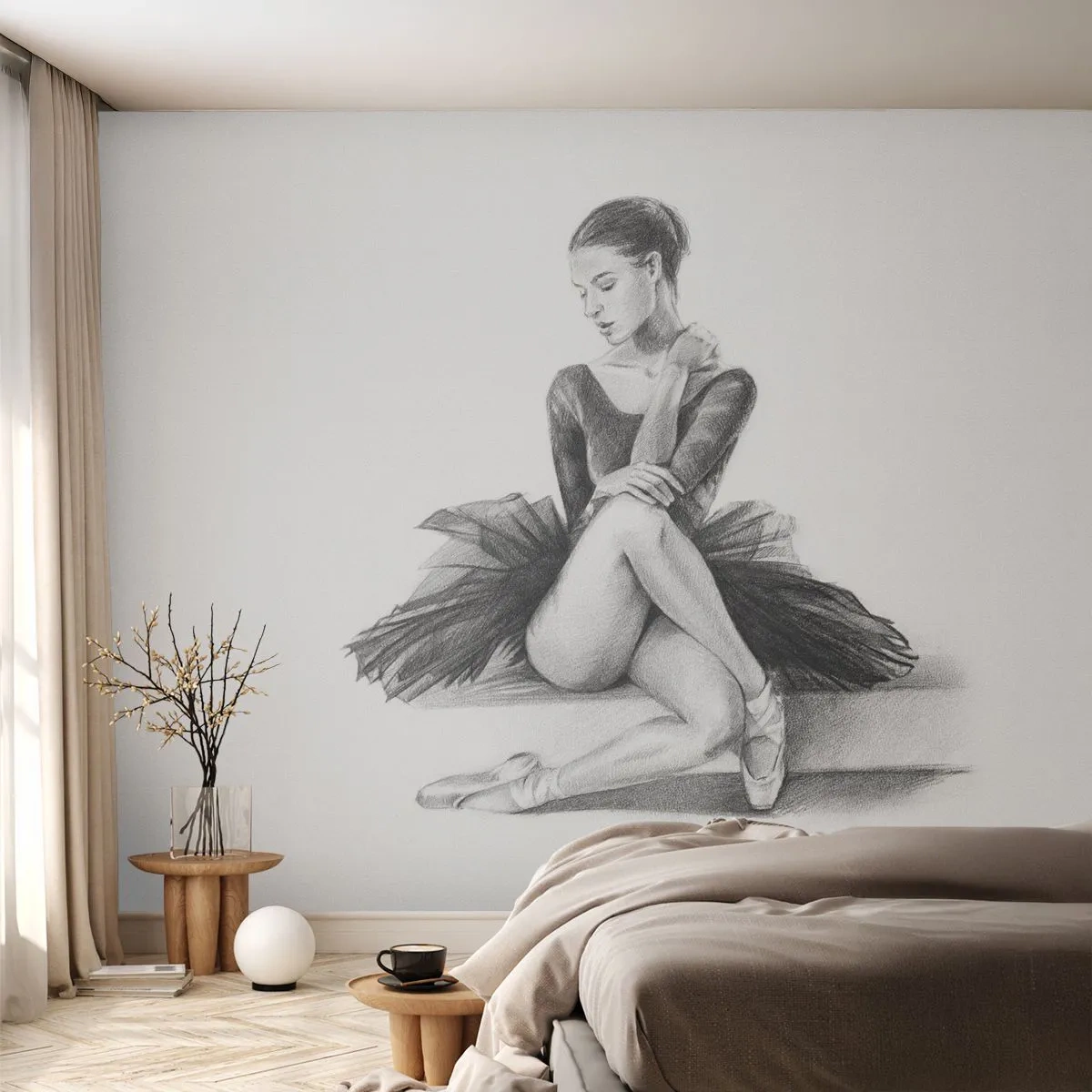 Självhäftande Fototapet Deluxe Sticker - Förtrollad av dansen - Ballerina, Dansa, Balett - 250x175 cm