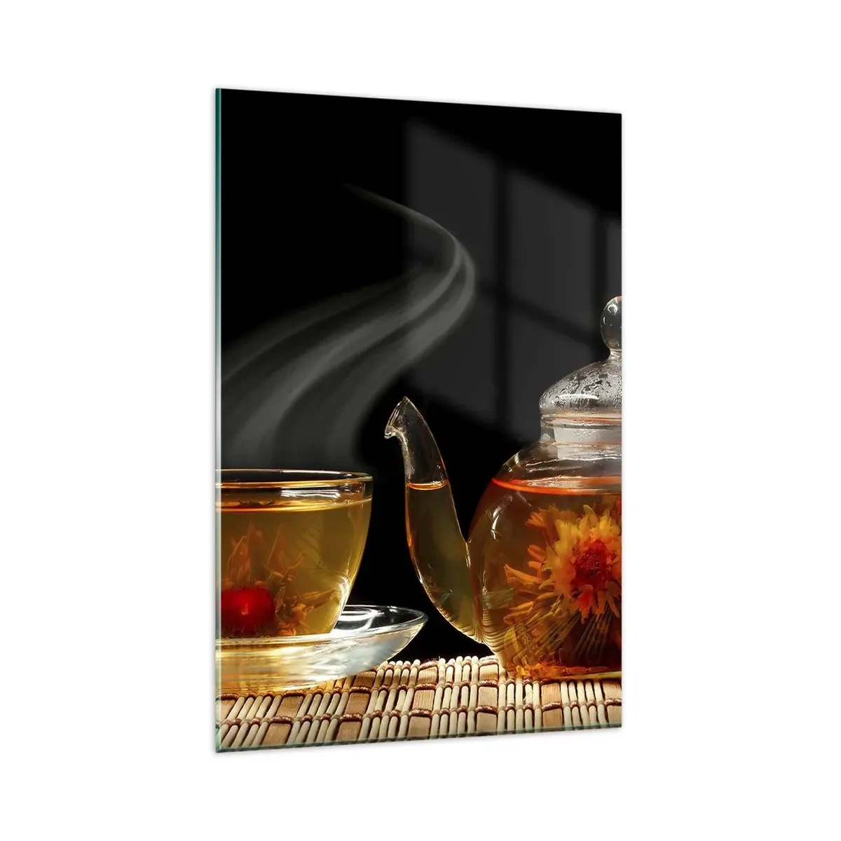 Glastavla - Bild på glas - Magin och konsten att brygga te - 80x120 cm