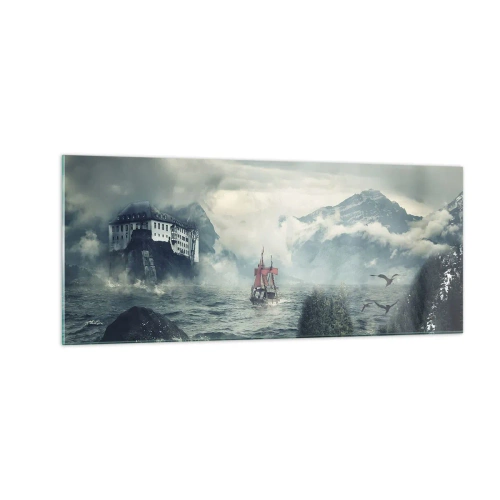 Glastavla - Bild på glas - På magiska vatten - 100x40 cm