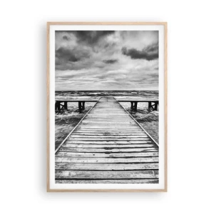 Affisch i ram av ljusek - Jag väntar på vind som blåser bort... - 70x100 cm