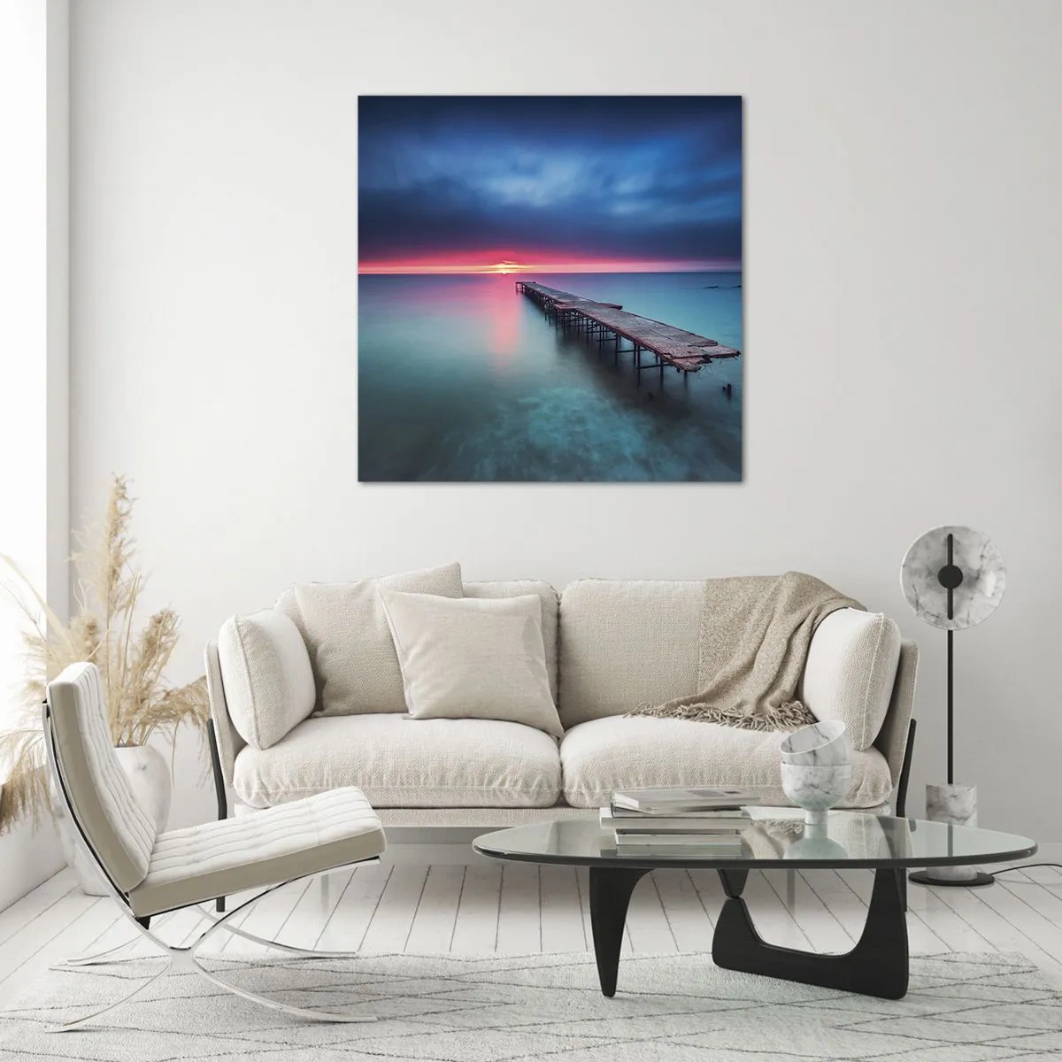 Glastavla - Bild på glas - Mellan himlen och jorden - 40x40 cm