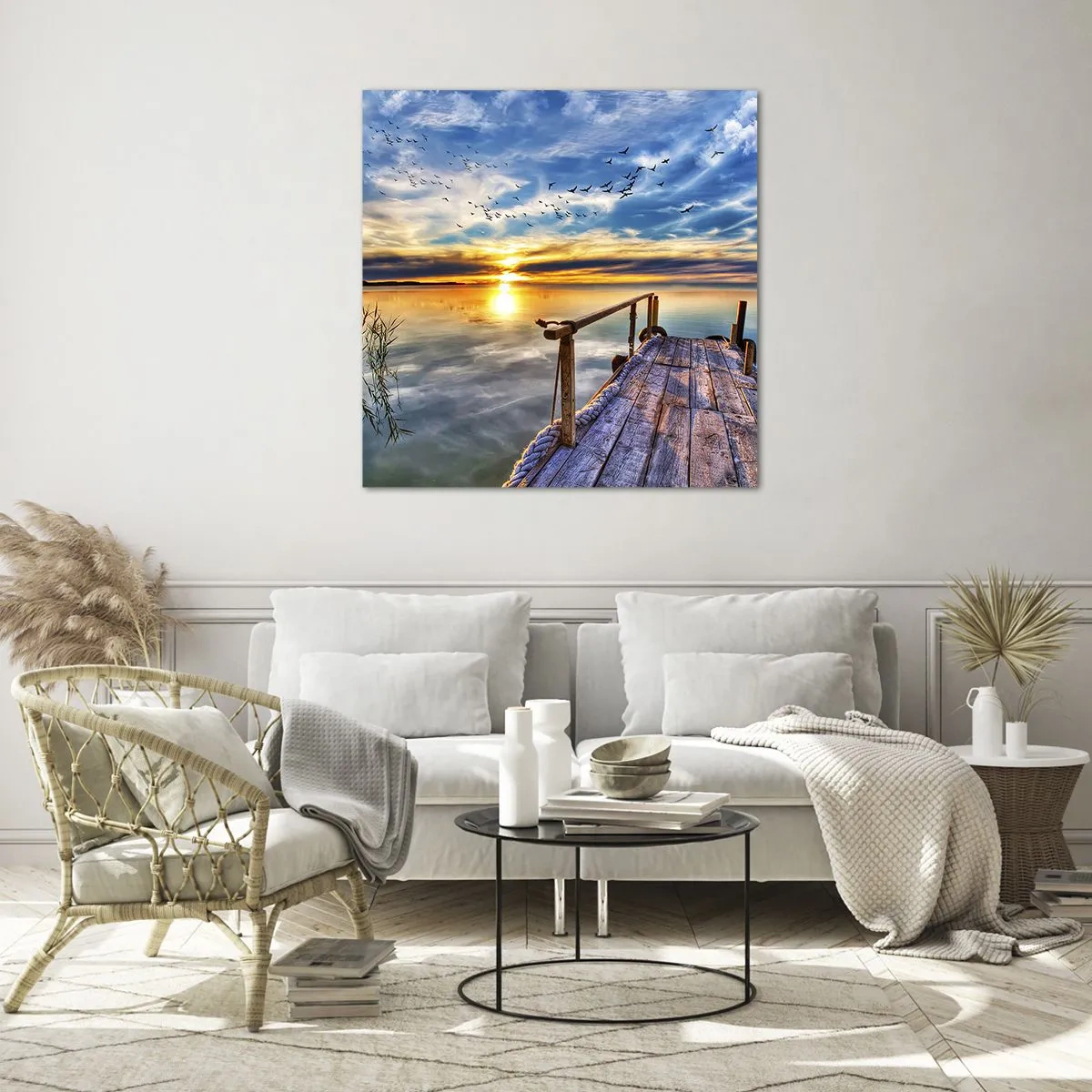 Glastavla - Bild på glas - Vinden lägger sig - 60x60 cm