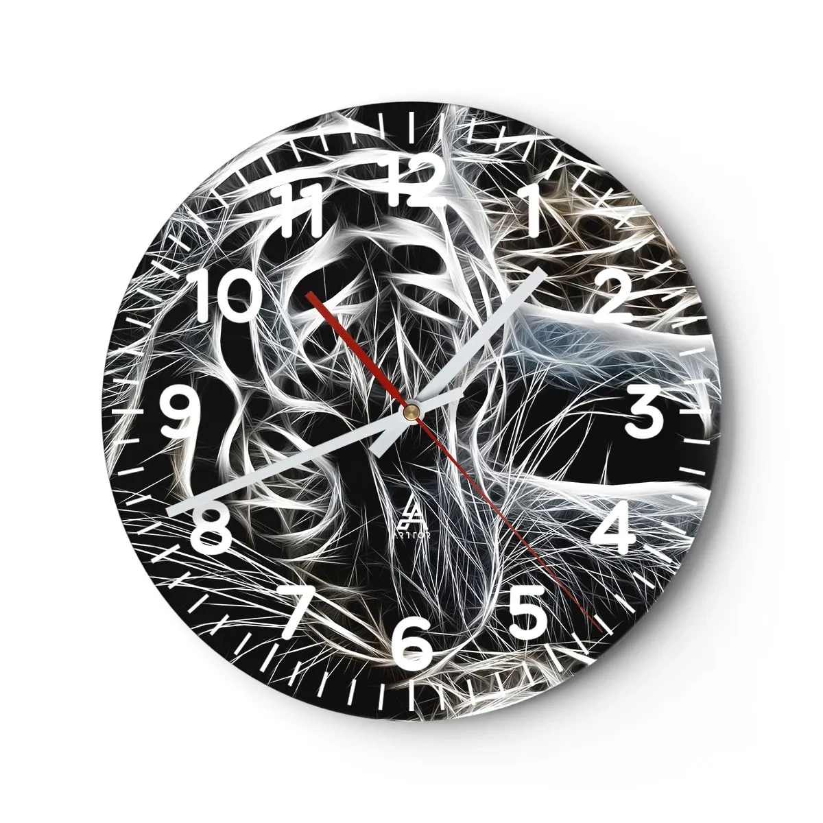 Väggklocka - Klocka på glas - En studie om kattens lätthet - 40x40 cm