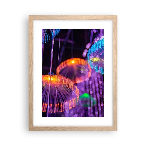 Affisch i ram av ljusek - Lysande fontän - 30x40 cm