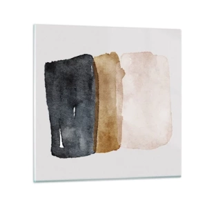 Glastavla - Bild på glas - Komposition av jordens färger - 60x60 cm