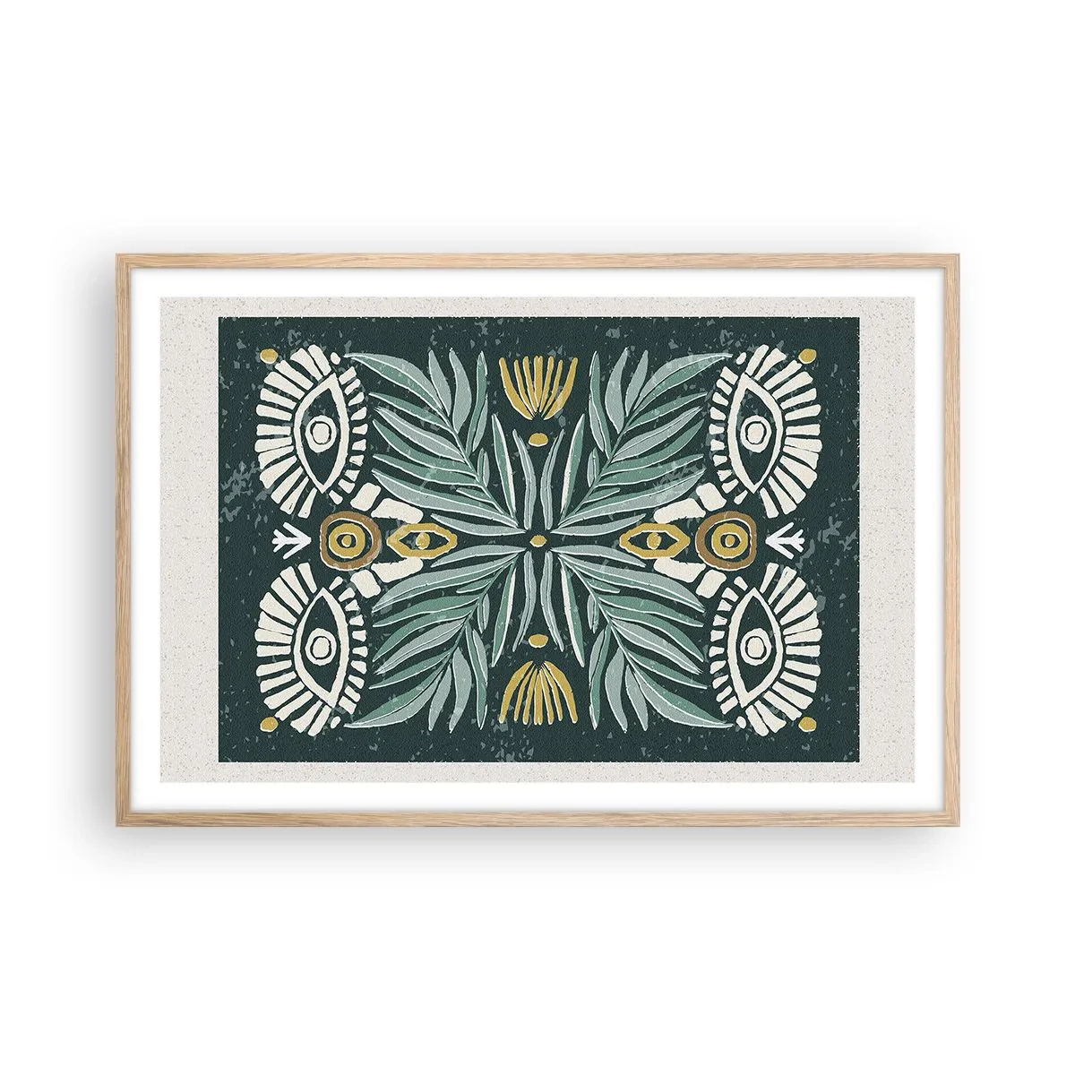 Affisch i ram av ljusek - Som ett folkligt mönster - 91x61 cm