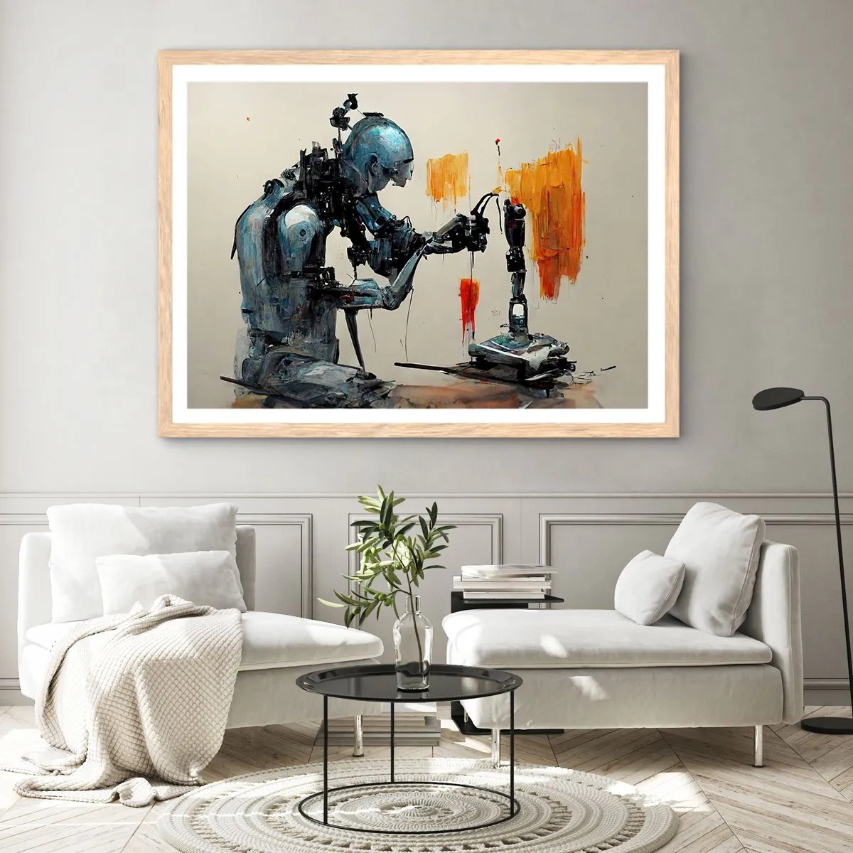 Affisch i ram av ljusek - Kommer i morgon... - 70x50 cm