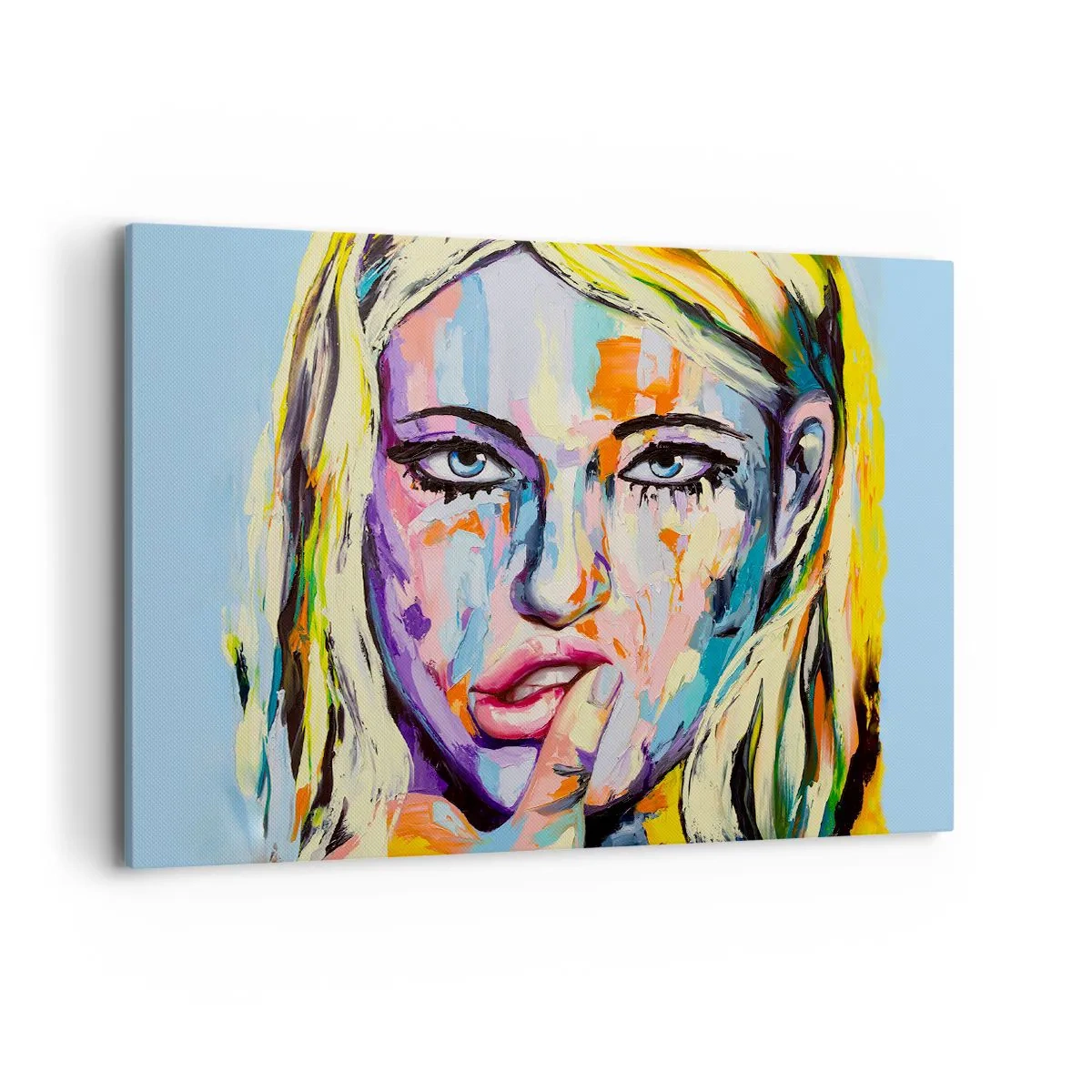 Canvastavla - Bild på duk - Titta henne rakt in i ögonen - 100x70 cm