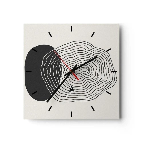 Väggklocka - Klocka på glas - Varaktighet och vibration - 30x30 cm