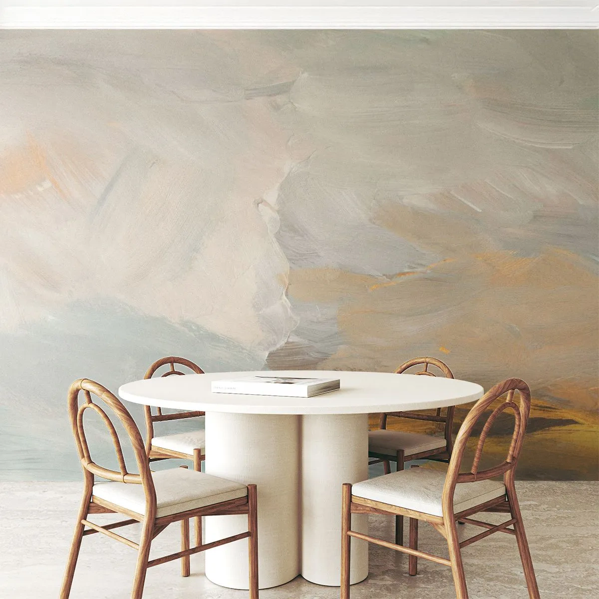 Fototapet Premium Canvas - Abstraktion - ett land av mildhet - Bit, Ljus, Minimalistisk - 250x175 cm