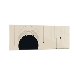 Glastavla - Bild på glas - Fjädrande och dynamisk komposition - 140x50 cm