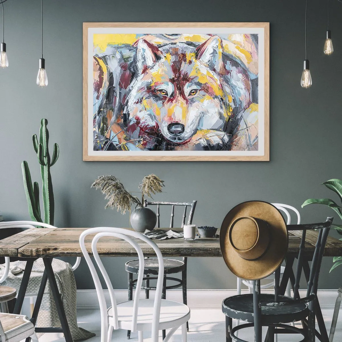Affisch i ram av ljusek - Lugnt bland de närmsta - 70x50 cm