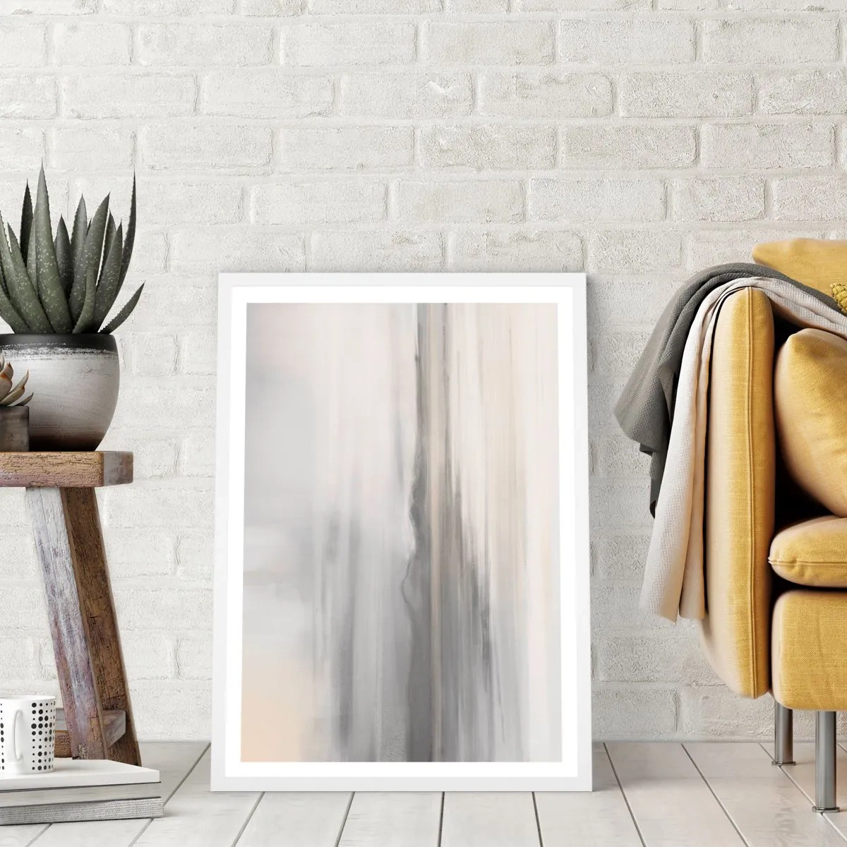 Affisch i vit ram - En eftertänksam bakgrund - 70x100 cm