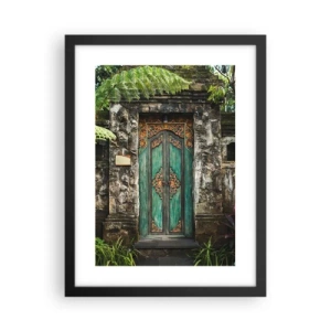 Affisch i svart ram - Dörren till exotiska världen - 30x40 cm