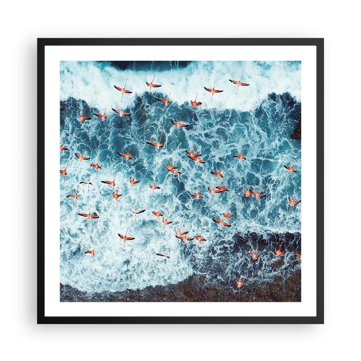 Affisch i svart ram - Kustparad - 60x60 cm