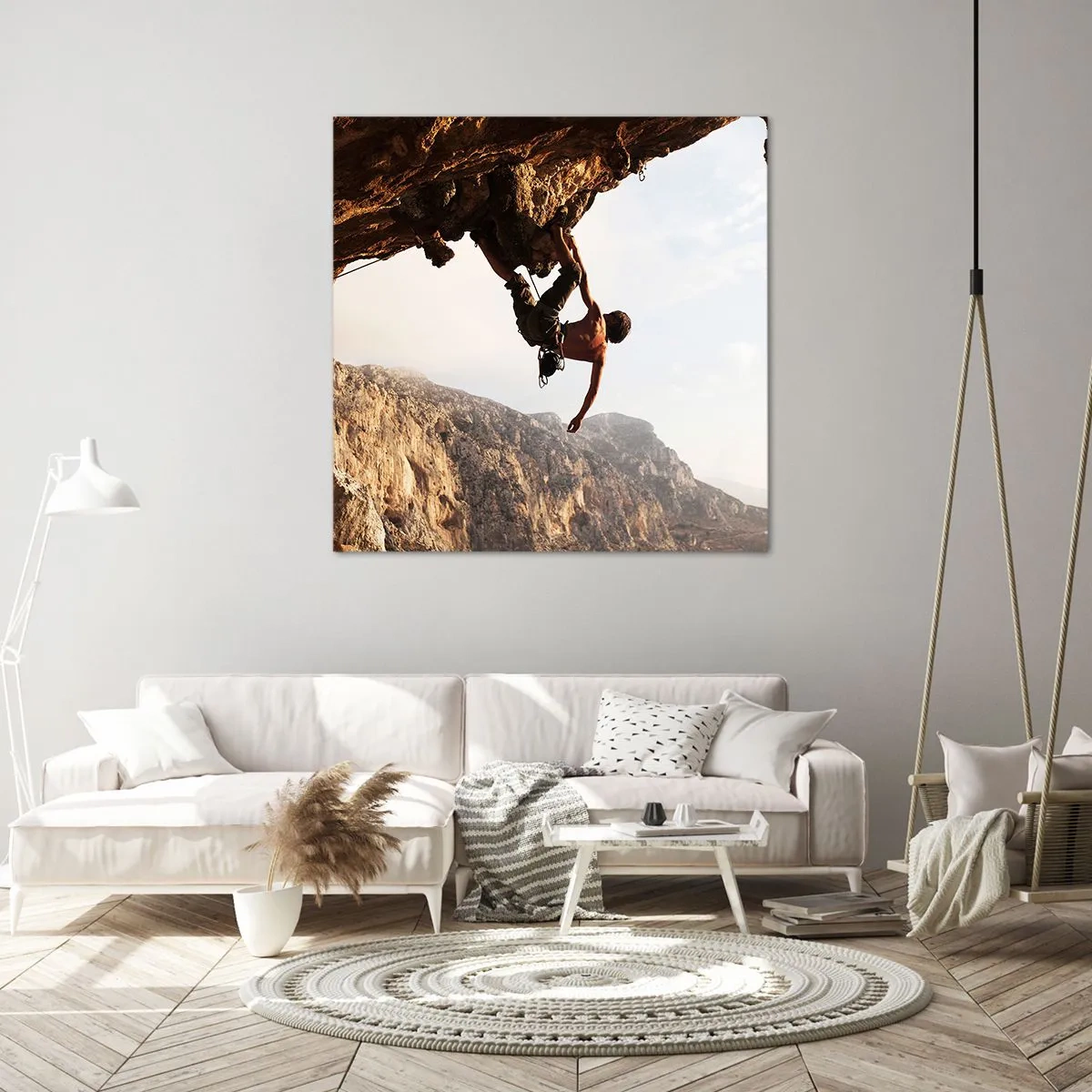 Canvastavla - Bild på duk - Världen i näven - 50x50 cm