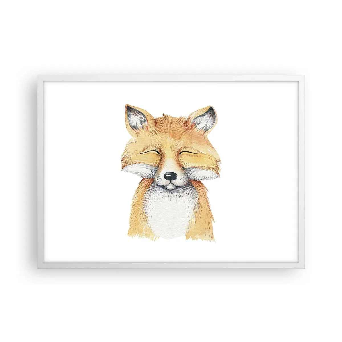 Affisch i vit ram - Rävens humör - 70x50 cm