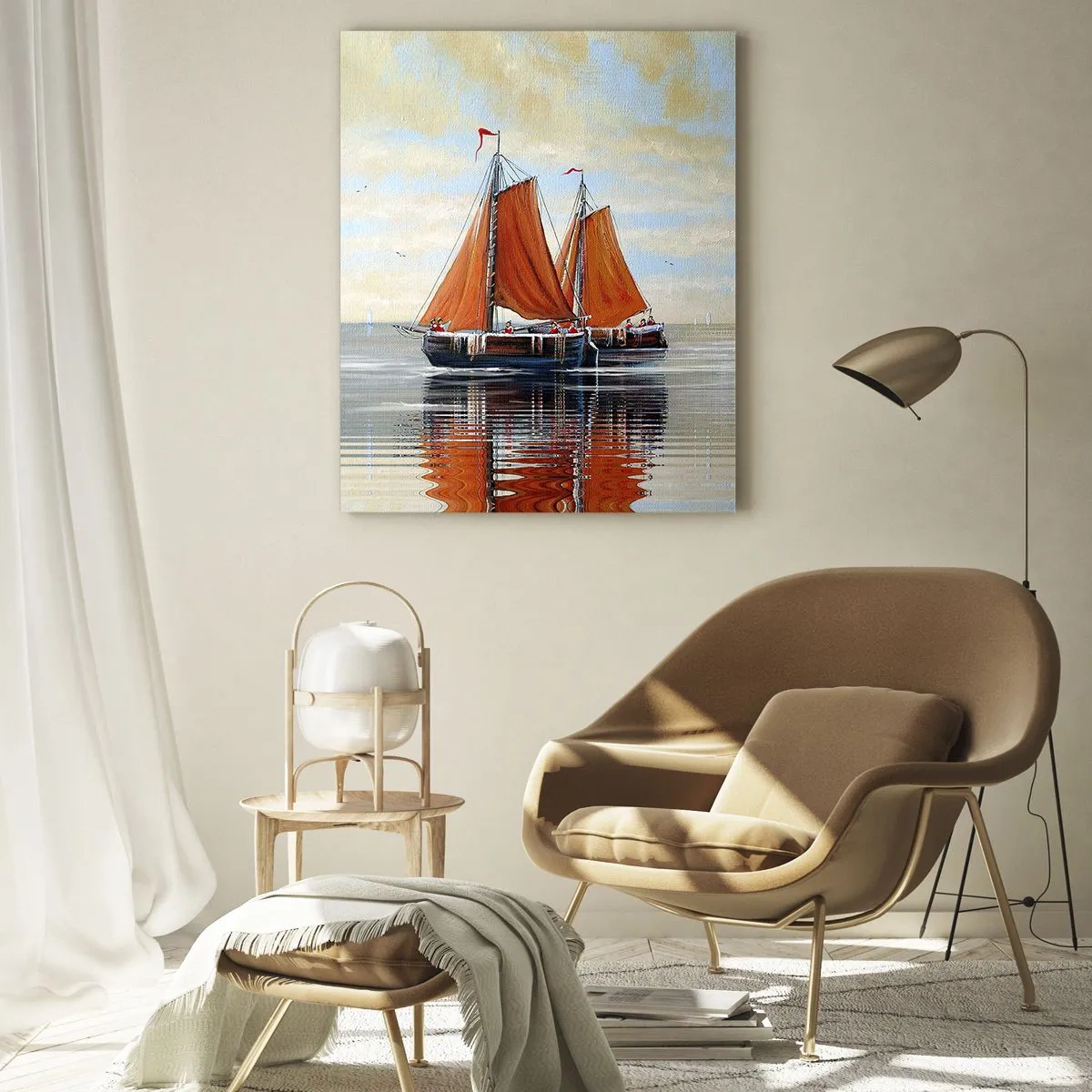 Glastavla - Bild på glas - Hej, segla seglaren… - 50x70 cm
