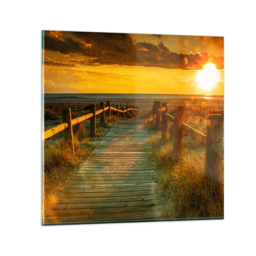 Glastavla - Bild på glas - Doppade i gammalt guld - 50x50 cm