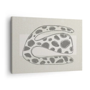 Canvastavla - Bild på duk - Abstrakt organiskt mönster i grå nyanser - 70x50cm - En bisarr varelse - Modern väggdekoration för vardagsrum och sovrum ARTTOR