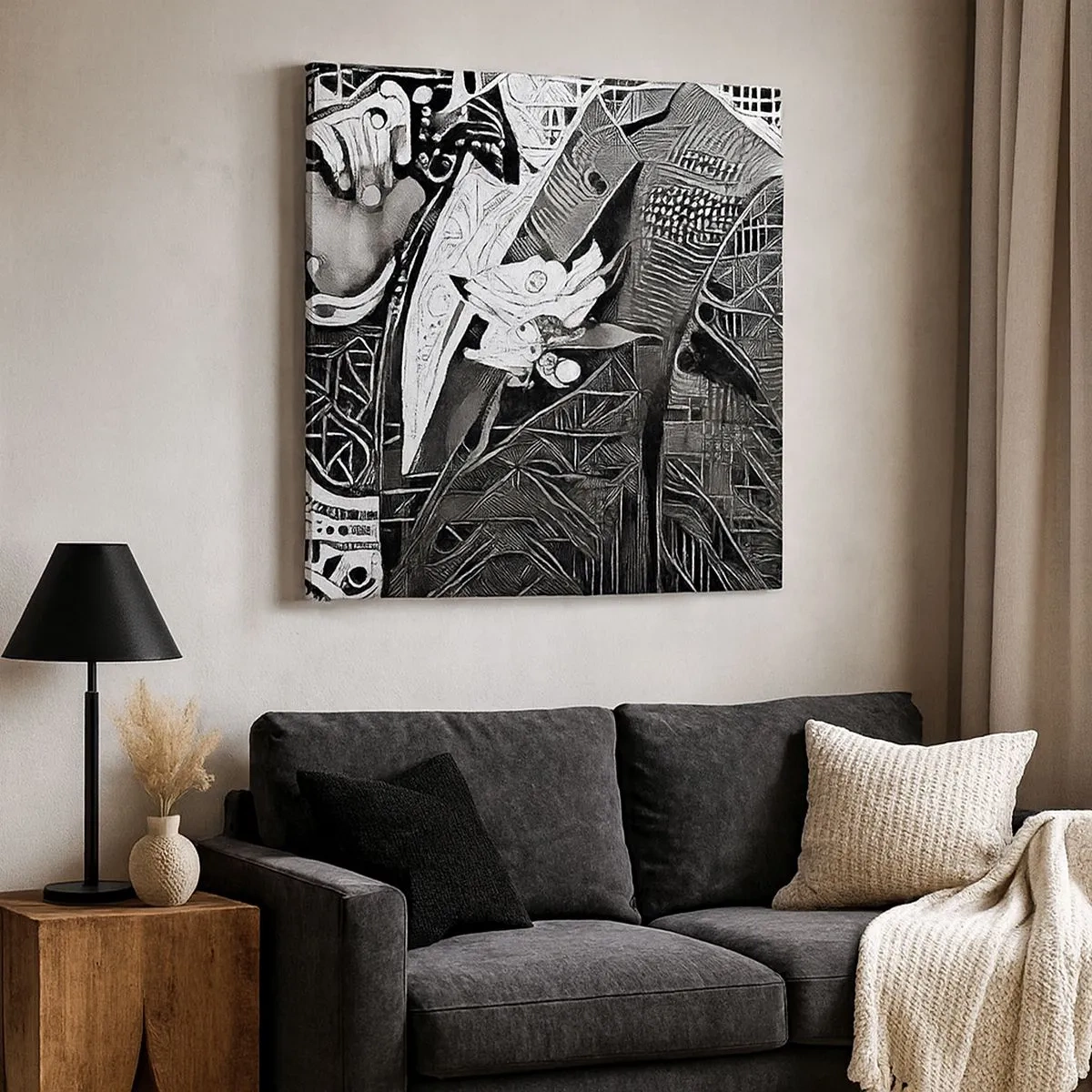 Canvastavla - Bild på duk - Gråmänniska? - 30x30 cm