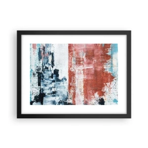 Affisch i svart ram - Abstrakt halvt om halvt - 40x30 cm