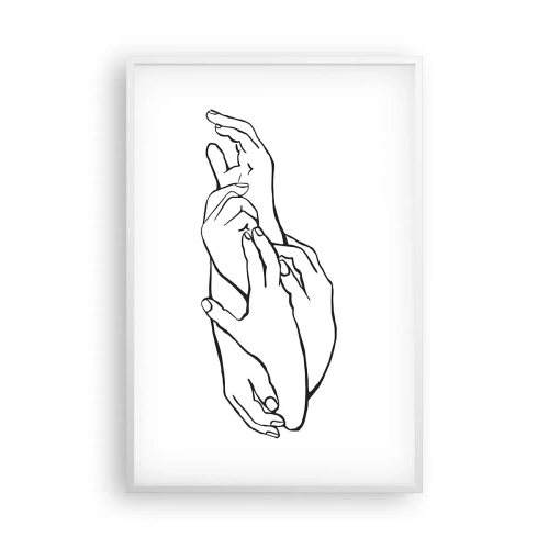 Affisch i vit ram - Hand i hand - 61x91 cm