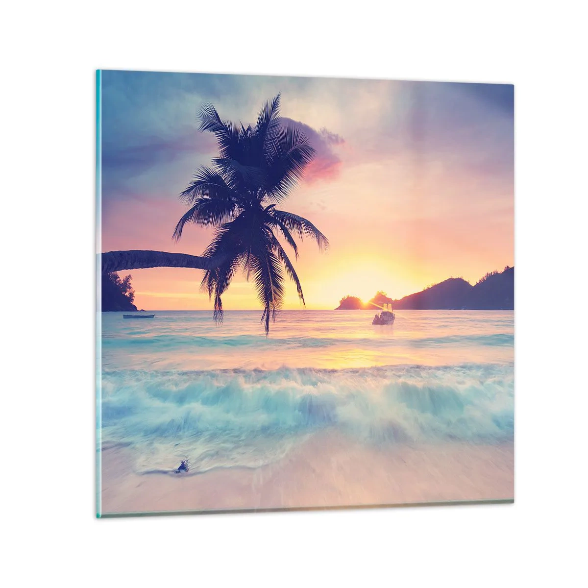 Glastavla - Bild på glas - En kväll i viken - 40x40 cm