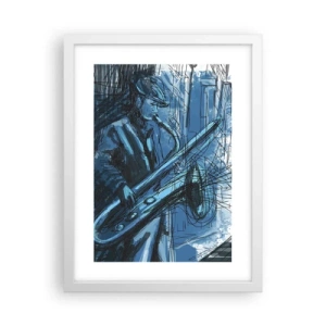 Affisch i vit ram - Stadsrapsodi - 30x40 cm