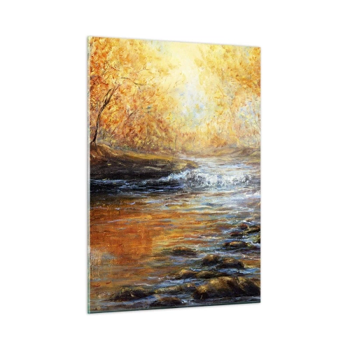 Glastavla - Bild på glas - Gyllene bäck - 50x70 cm
