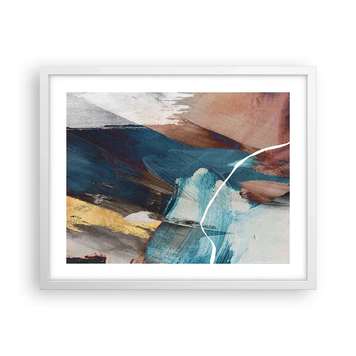 Affisch i vit ram - Med styrka och energi - 50x40 cm