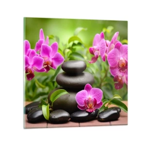 Glastavla - Bild på glas - Lugnets pyramid - 60x60 cm