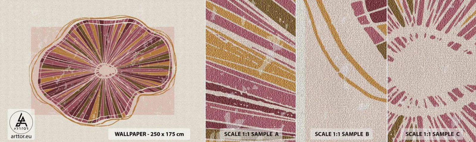 Provbit av fototapet Premium Canvas - Strålande abstraktion - Boho, Minimalism, Abstraktion - 100x30 cm