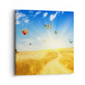 Canvastavla - Bild på duk - Varför vi älskar sommaren? - 40x40 cm