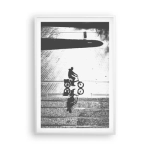 Affisch i vit ram - Rakt fram genom staden - 61x91 cm