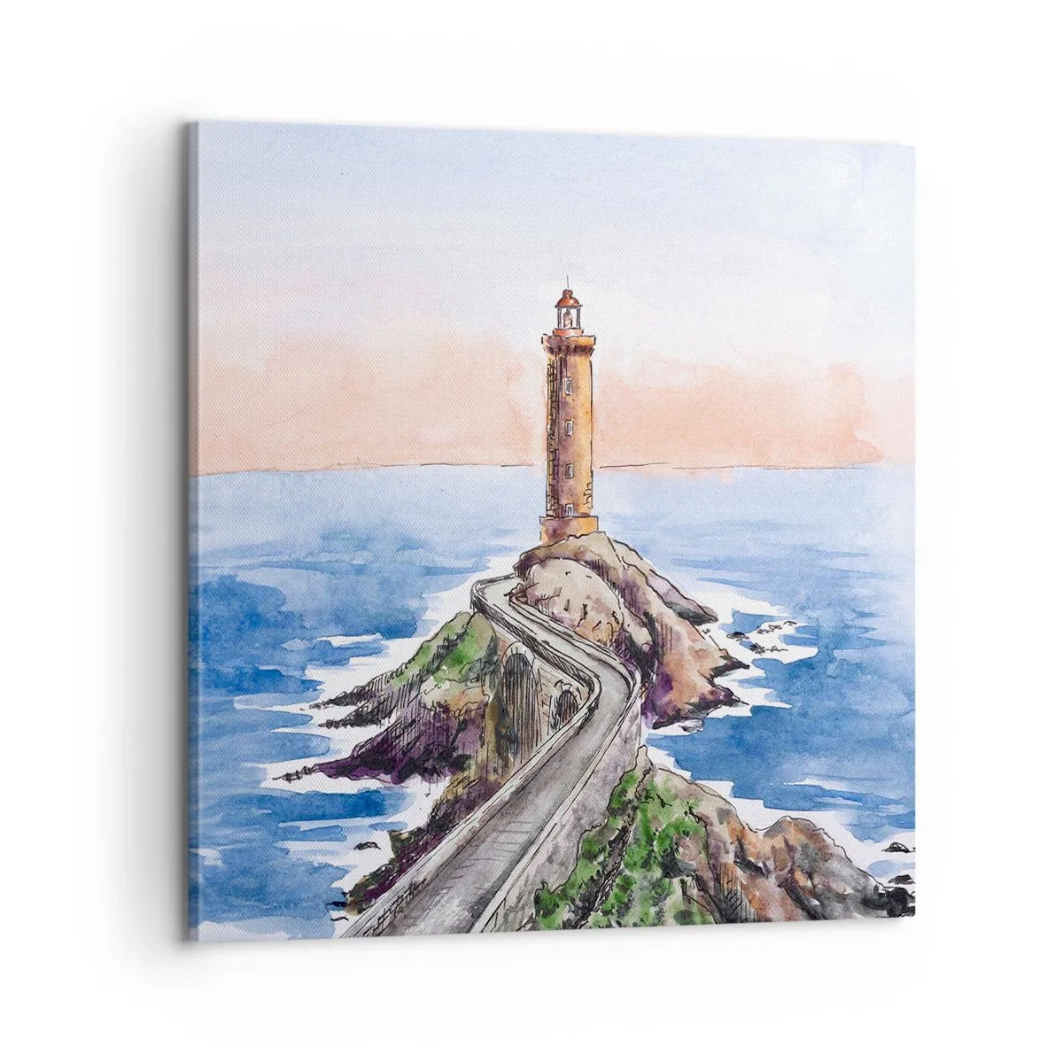 Canvastavla - Bild på duk - Vänd mot havet - 60x60 cm