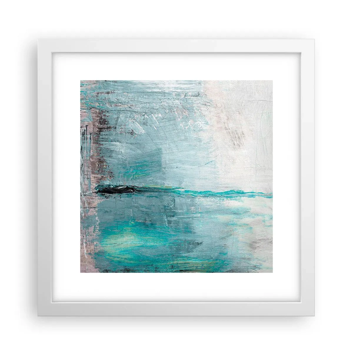 Affisch i vit ram - Horisontellt i blått - 30x30 cm