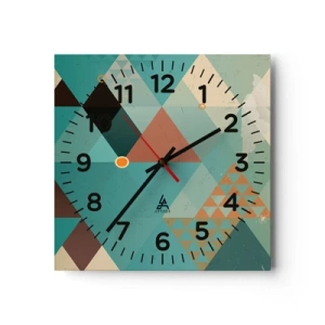 Väggklocka - Klocka på glas - Mångfaldens enighet, enighetens mångfald - 40x40 cm
