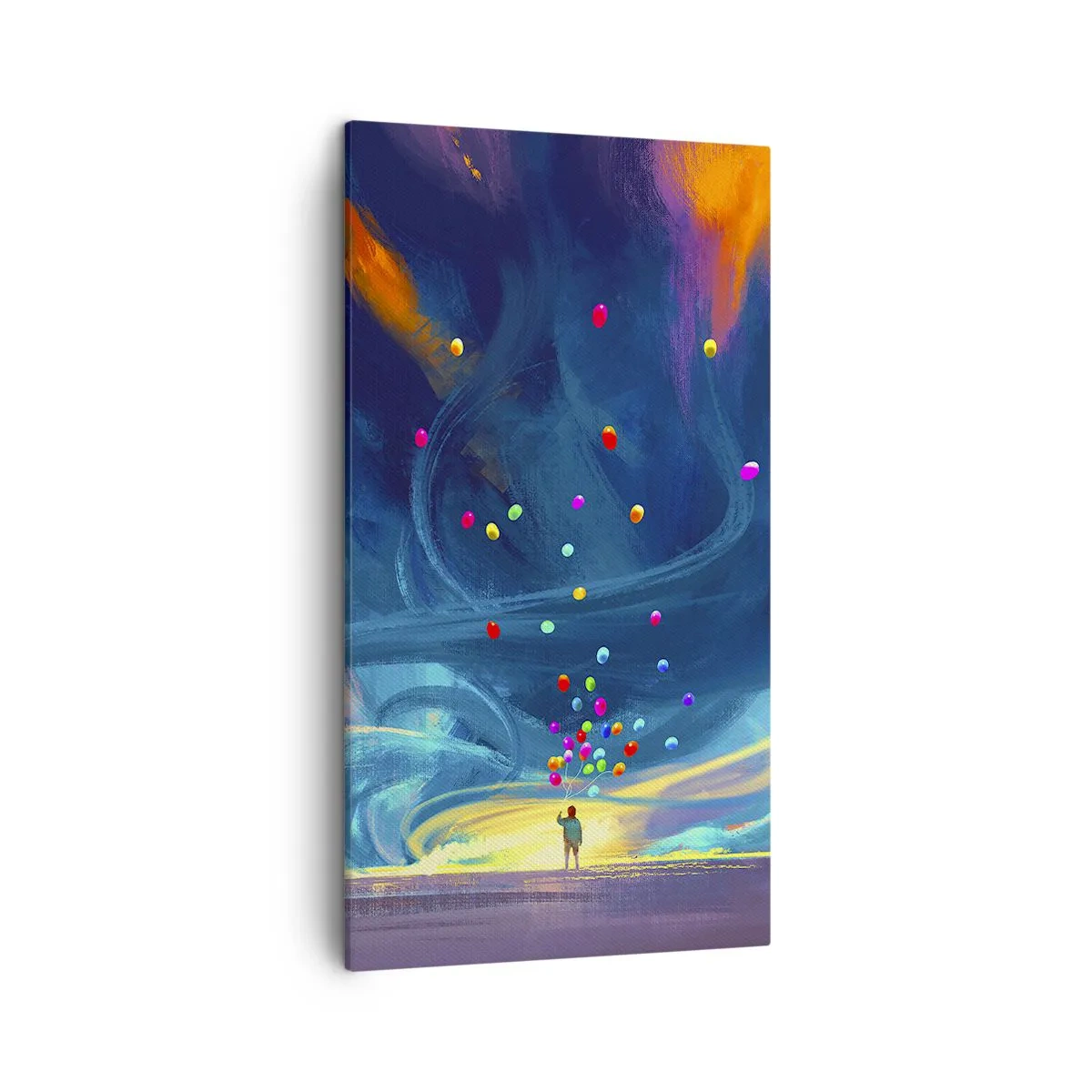 Canvastavla - Bild på duk - Blå vind - 45x80 cm
