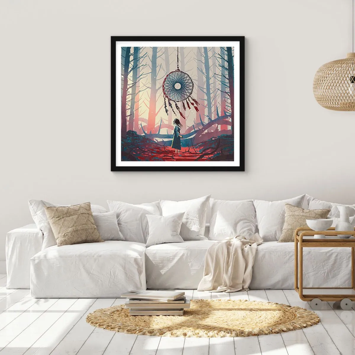 Affisch i svart ram - Hemlighetsfull ritual av lyckan - 40x40 cm