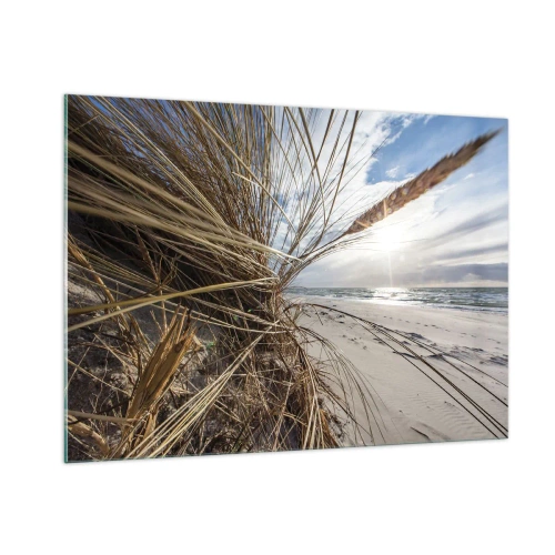 Glastavla - Bild på glas - Elementens möte - 100x70 cm