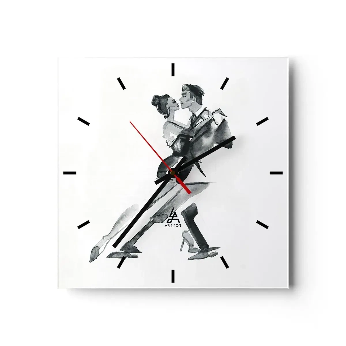 Väggklocka - Klocka på glas - I en rytm - 30x30 cm