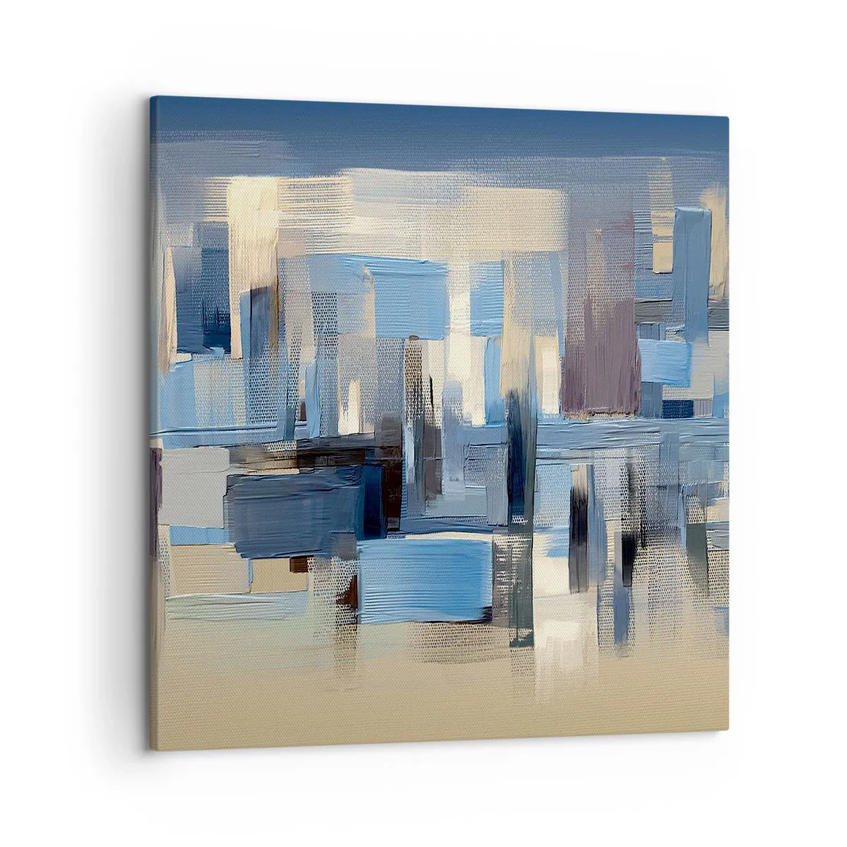Canvastavla - Bild på duk - Blå konstruktion - 50x50 cm