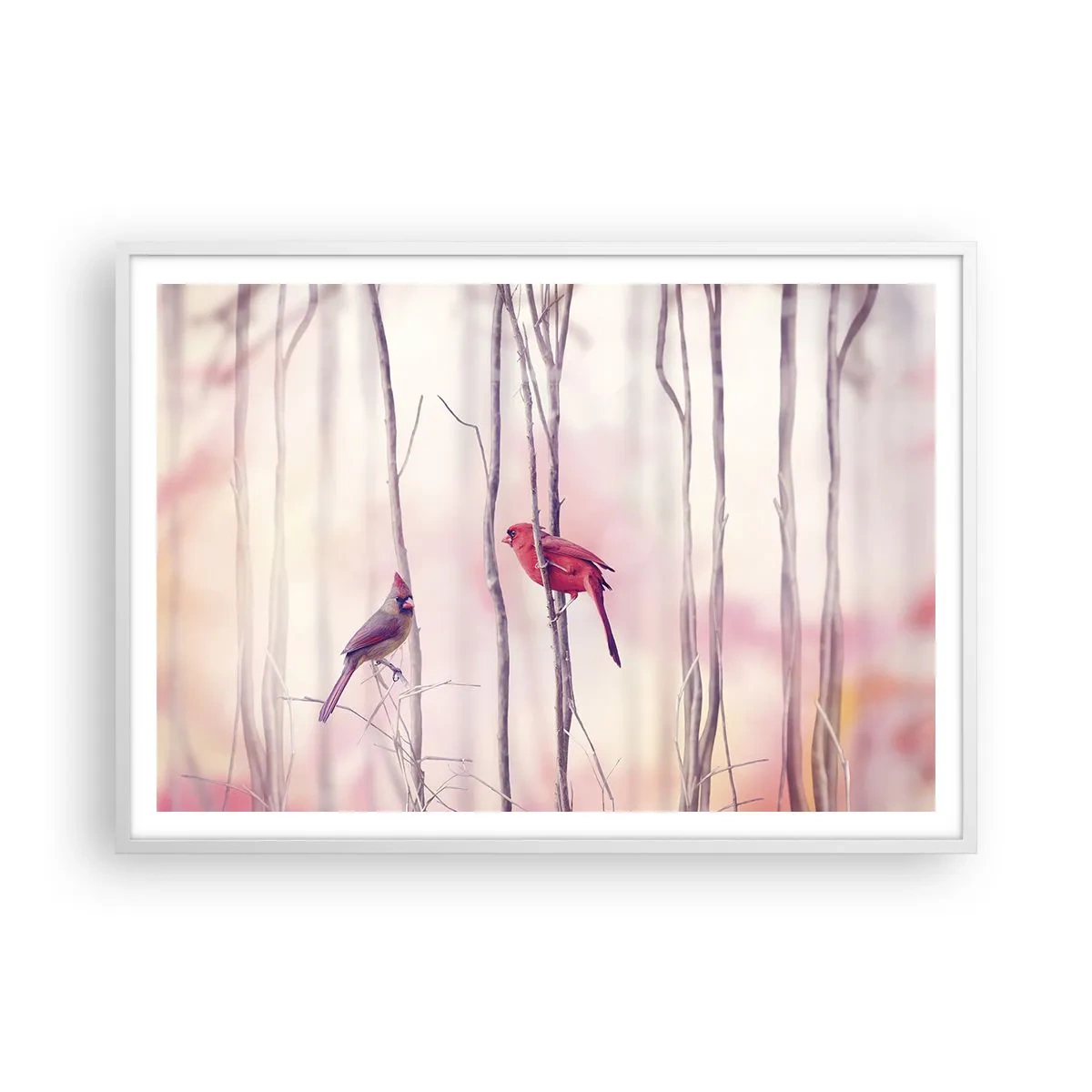 Affisch i vit ram - Rosa skogens saga - 100x70 cm