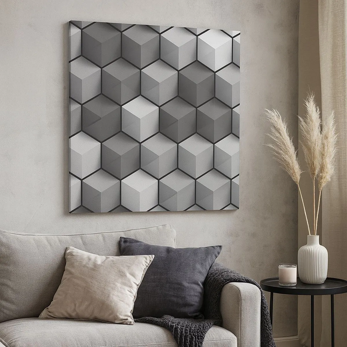 Canvastavla - Bild på duk - Kubistiskt pussel - 30x30 cm