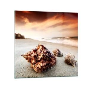 Glastavla - Bild på glas - Vågböjare - 40x40 cm